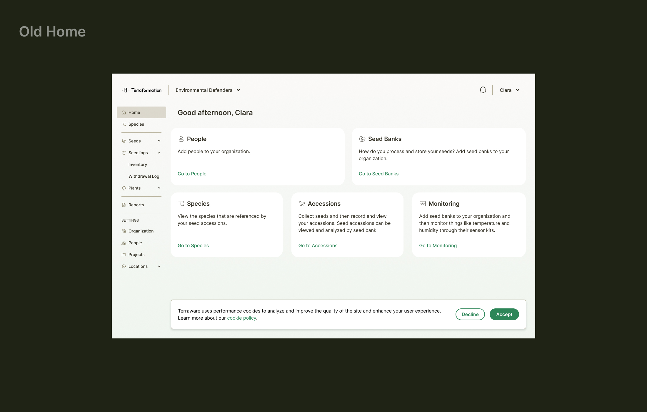 Original home screen